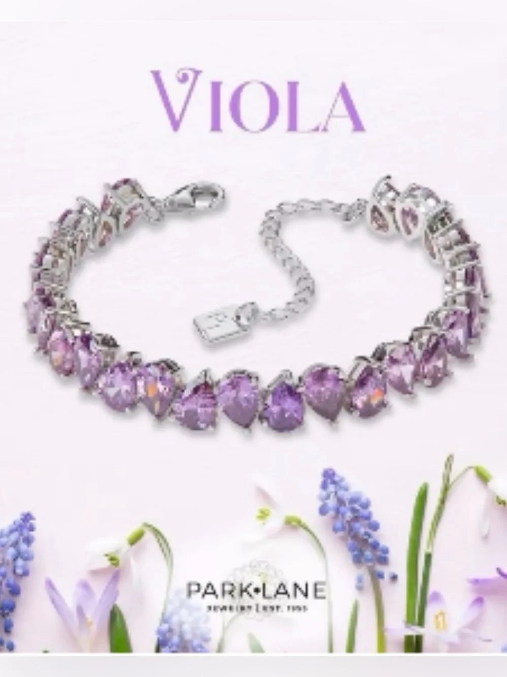 Park Lane Viola Purple Crystal Bracelet in Silver Setting - Picture 8 of 8